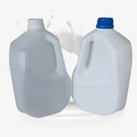 Bouteilles en plastique HDPE de 1 gallon (4 litres) pour lait et eau, bidon carré de 3,8 L pour jus avec couvercle