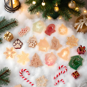 DM1280 Cetakan Resin Silikon DIY untuk Liontin Natal, Cetakan Salju, Lonceng, Pelat Lilin, Dekorasi Perhiasan dengan Lubang - Product Image 2