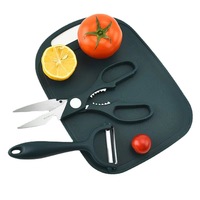 En Gros Ensemble d'Ustensiles de Cuisine en Acier Inoxydable à Double Ventouse avec Couteau à Fruits à Manche en Queue Pointue, 4 Pièces