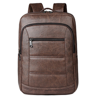 Mochila Duradera Vintage de PU para Portátil, con Múltiples Compartimentos, Impermeable, para Negocios, Viajes, Escuela, Unisex