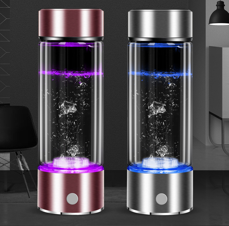 Hotsale 400ML SPE PEM LED Portable Sans Chlore Résiduel D'ozone Riche En Hydrogène Générateur D'eau Ioniseur Bouteille