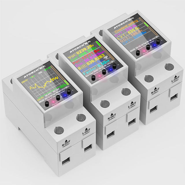 ATORCH GR2PWS Din Rail Power Energy Meter for Tuya WIFI AC50-320V 100A Smart Electricity Meter Monitor Voltage Curve Ammeter