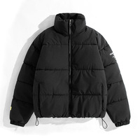Veste d'hiver personnalisée à col montant pour homme, en tricot, grande taille, décontractée, rembourrée, à fermeture éclair, ample, style bulle