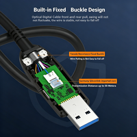 Kabel Serat Optik USB3.1 Male to Male 10Gbps Kompatibel dengan USB3.0/2.0 Kabel Ekstensi Kamera dengan Casing Keras dari Paduan Seng