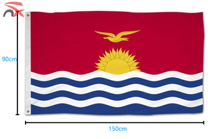 Promocional 100% Poliéster 3x5 pies Impresión <span class=keywords><strong>de</strong></span> un solo lado Banderas nacionales del país <span class=keywords><strong>Bandera</strong></span> <span class=keywords><strong>de</strong></span> <span class=keywords><strong>Kiribati</strong></span> para exteriores - Product Image 6
