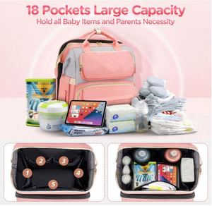 Free Sample Diaper Bag <b>Backpack</b> <b>Waterproof</b> Diaper Bags for Travel with Insulated Milk Bottle Pocket Large Capacity and Stroller - Product Image 2