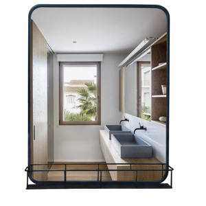 Trang trí nội thất bán buôn hiện đại lớn wrought sắt hình chữ nhật Kệ đầy đủ chiều dài phòng tắm tường gương - Product Image 2