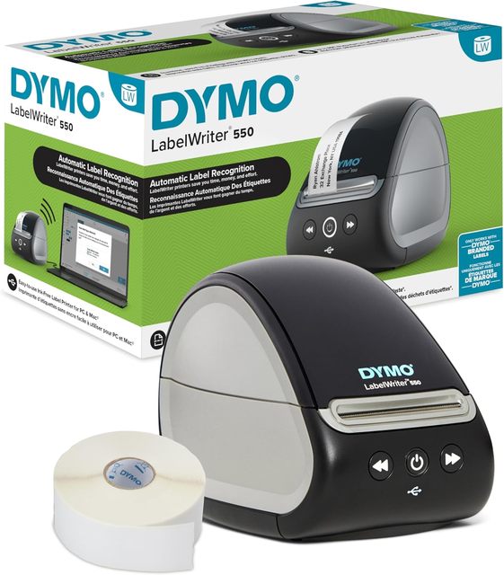 DYMO LabelWriter 550 Label Printer Bundle Desktop Barcode Label Maker Direct Thermal Printing Automatic Label Recognition Stock