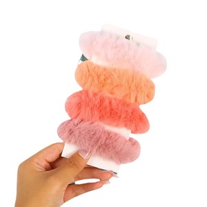 Coleteros de Felpa Suaves en Colores Caramelo para Niñas, Accesorios para el Cabello para Coletas, Uso Diario - Product Image 5