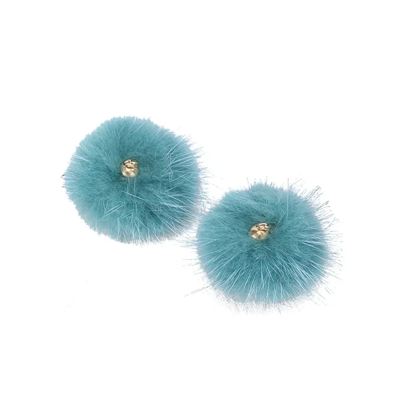 2404 Large 4cm color Mink Pom with hanging head Handmade diy earrings pendant accessories