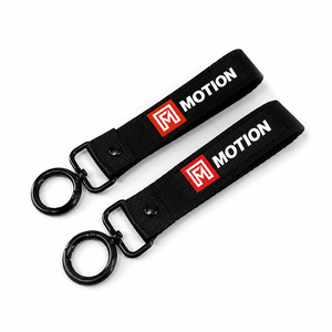 Porte-clés brodés certifiés d'usine, lanières personnalisées en tissu pour aviation, voiture, moto, avec logo personnalisé et mousqueton - Product Image 3