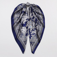 Écharpe carrée en satin Bestella Fashion 90 cm, grand motif vintage, style européen et américain, châle classique à motif cachemire, châles traditionnels