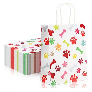 Sacs en papier kraft personnalisés en usine, sacs en papier à motif de patte, sacs cadeaux pour animaux de compagnie, sacs pour fêtes et événements, pour friandises et cadeaux pour animaux - Product Image 2
