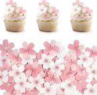 Papier gaufrier comestible fleurs Sakura rose fleurs de cerisier papier de riz pour la décoration de gâteau d'anniversaire de fête