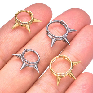Piercing Corporal de Titanio ASTM F136 con Espiga Dorada y Zirconia Cúbica, Tipo Clicker, para Septum, Nariz, Oreja, Hélix, Daith, Regalo de Boda, Venta al por Mayor - Product Image 4