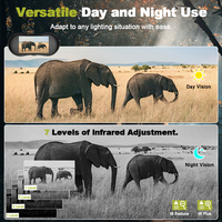 Jumelles de vision nocturne étanches 4K rechargeables, zoom numérique 8X, réglage de la luminosité sur 7 niveaux, enregistrement vidéo, portée de 250 à 350 m