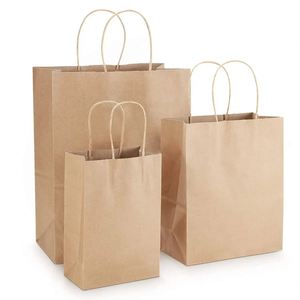 Bolsas de Papel Kraft Biodegradables de Grado Alimenticio, Hechas con Materiales Reciclados, con Asa Larga y Impresión Flexográfica - Product Image 4