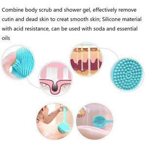 Système de brossage exfoliant pour la peau, brosse de douche en silicone à long manche pour le gommage corporel - Écologique, durable, compatible avec les prises Za/US - Product Image 6