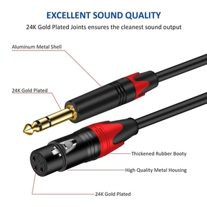 Angitu Sound Card Mixing Audio <span class=keywords><strong>Box</strong></span> Cable de conexión de audio 3 Core 6,35 MM a XLR Cable de audio hembra - Product Image 3