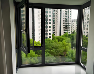 KT Design moderno tranquillo Patio in alluminio vetro cerniera <span class=keywords><strong>finestra</strong></span> nera <span class=keywords><strong>finestra</strong></span> <span class=keywords><strong>a</strong></span> battente <span class=keywords><strong>per</strong></span> la casa in lega di alluminio telaio in vetro temperato - Product Image 6