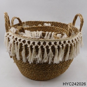 Dệt rơm giỏ bụng cho lưu trữ trang trí giặt - Product Image 6