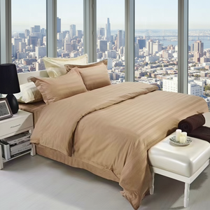 カラーサテンストライプ4点寝具セット 高級ホテル品質 ソフトで快適なベッドシーツセット - Product Image 4