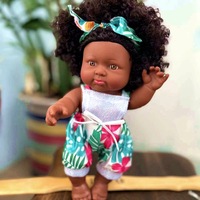 Poupée Bébé Reborn Peau Noire 25cm en Vinyle Souple, Poupée Africaine Fille, Jouet Compagnon de Nouveau-né pour Enfants, Tout-petits et Filles