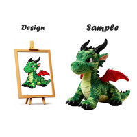 Peluche Dragon Premium avec Ailes et Cornes Dorées, Animal en Peluche Arc-en-ciel et Camouflage pour Magasin de Cadeaux et Vente en Gros B2B Usine