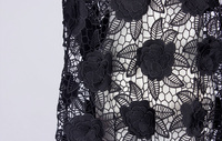 Tissu en dentelle noire soluble dans l'eau, 100% polyester de haute qualité, nouvelle collection
