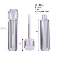 Tubes en plastique transparents incolores écologiques à étiquette privée, tubes vides en PETG pour gloss à lèvres et huile à lèvres