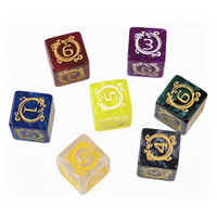 Ensemble de dés D6 nacrés premium de 16 mm, motif marbré, coins vifs, six faces, motif dragon, dés de jeu en acrylique avec numéros