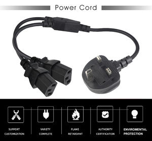 <span class=keywords><strong>3</strong></span>.<span class=keywords><strong>3</strong></span> FT hitam 3pin BS <span class=keywords><strong>3</strong></span> prong Ac steker dinding ke 2 X IEC C13 soket ekstensi pembagi kabel pengganti luar ruangan untuk Tv - Product Image 3
