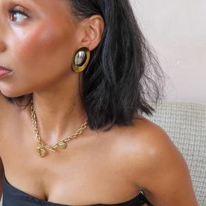 <b>Stud</b> Earrings Oval Geometric Gold Plated <b>Titanium</b> Steel For Women Everyday Wear - Product Image 4