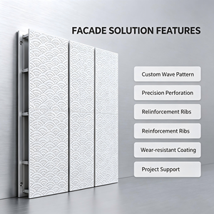 Panel de Pared Cortina de Aluminio Perforado con Patrón Semicircular, Revestimiento Decorativo para Fachadas de Edificios - Product Image 4