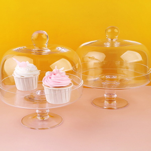 Les fabricants fournissent directement des ornements d'affichage de banquet de restaurant de plateau de gâteau de couverture en <span class=keywords><strong>verre</strong></span> <span class=keywords><strong>transparent</strong></span> - Product Image 3