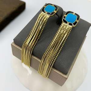 ต่างหูพู่สีเทอร์ควอยซ์สไตล์ใหม่สำหรับเด็กผู้หญิง2025 - Product Image 2