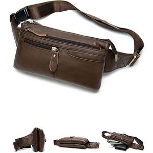 Sac banane décontracté en cuir véritable personnalisé pour homme - Product Image 5