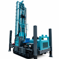 Machine de forage de puits d'eau HDL-350 sur chenilles en acier, treuil double usage (air/eau), machine de soudage électrique, échelle de 6,6 m de portée