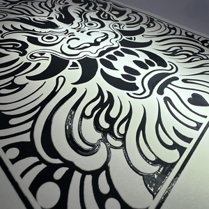 Nghệ thuật tùy chỉnh in bóng tại chỗ UV in nghệ thuật kết cấu acid-miễn phí giấy Nhật Bản Oni hình xăm phong cách tác phẩm nghệ thuật trang trí tường Áp phích - Product Image 3