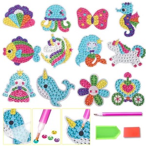 สติกเกอร์เพชร 5 มิติ DIY สำหรับเด็ก ลายยูนิคอร์นสีสันสดใส ชุดอัญมณีขนาดใหญ่ ลายการ์ตูน ของตกแต่งวิบวับ ชุด DIY สำหรับเด็ก - Product Image 3