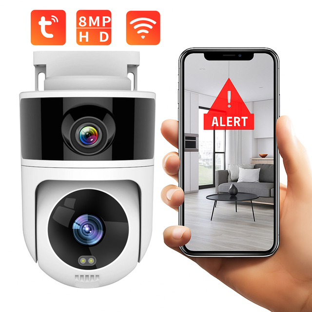 Wholesale 4mp 8mp WiFi Wireless Tuya Surveillance Security Camera for Home Night Vision Memory Card Safety Protection Multiple