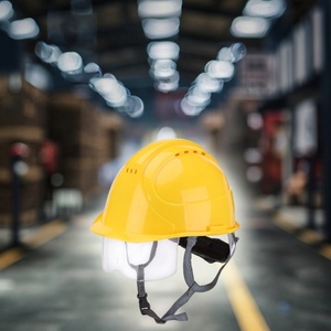 Casque de sécurité jaune en ABS avec sangle réglable, doublure respirante anti-éclaboussures - Product Image 1