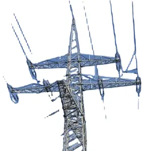 Terminal Transmission Line Tower Double Circuit Overhead Galvanized 69 Kv Steel Pole