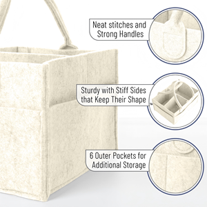 Bolsa de Almacenamiento para Toallitas de Bebé, Cesta con Compartimentos para Cuidado del Bebé, Organizador de Pañales para Recién Nacidos - Product Image 2