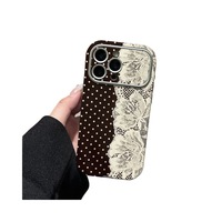 Coque de téléphone antichoc en patchwork à pois avec dentelle pour iPhone 17 Pro Max et 13, bords arrondis, grande visibilité