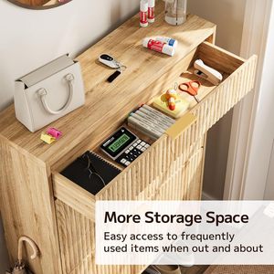 <span class=keywords><strong>Mueble</strong></span> Zapatero Moderno de Madera Ecológico y Ahorrador de Espacio <span class=keywords><strong>con</strong></span> 2 Puertas y 1 Cajón <span class=keywords><strong>para</strong></span> Sala de Estar - Product Image 2