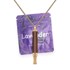 Aromatherapy Stainless Steel Organic Natural Anti Anxiety Herbs Whistle Stop Smoking Breathing Aids Puffer Device Necklace - Product Image 2