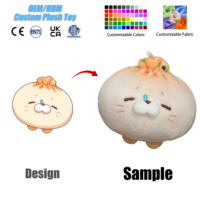 Peluche personnalisée en forme de boulette, mignonne, en coton PP doux, à remontée lente, anti-stress, cadeau Kawaii, vente en gros, OEM personnalisé