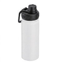 Bouteille d'eau isotherme en acier inoxydable à double paroi de 16 oz pour enfants, avec couvercle à paille et bec verseur, anti-fuite, sans BPA