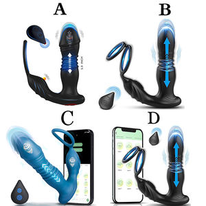 Vibrateur anal télescopique HULAMY à télécommande pour hommes avec masseur de <span class=keywords><strong>prostate</strong></span>, 10/10 vibrations et étirements, charge magnétique USB - Product Image 3
